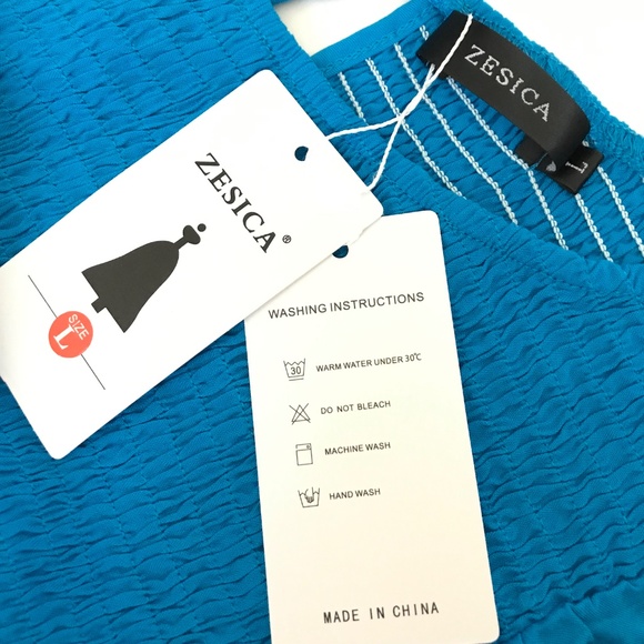 ZESICA Flutter Short Sleeve Smocked Midi Tiered A Line Dress Women’s Size Large - Picture 9 of 16